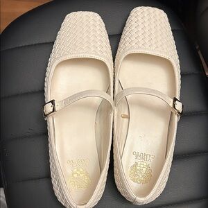 Vince Camuto Ivory Woven Flats